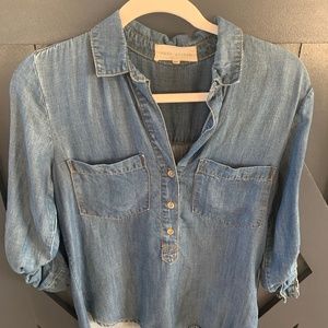 Side Stitch Chambray 3/4 Shirt
